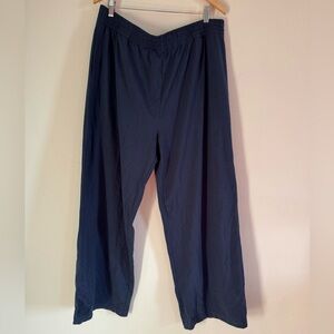 Skims Cotton Jersey Wide Leg Pant in Navy, size XL